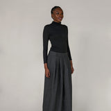 Herringbone Palazzo Pant Charcoal
