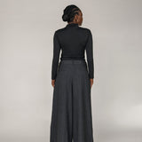 Herringbone Palazzo Pant Charcoal