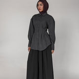 Sculpted Button Up Charcoal