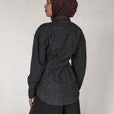 Sculpted Button Up Charcoal