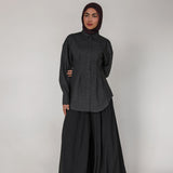 Sculpted Button Up Charcoal