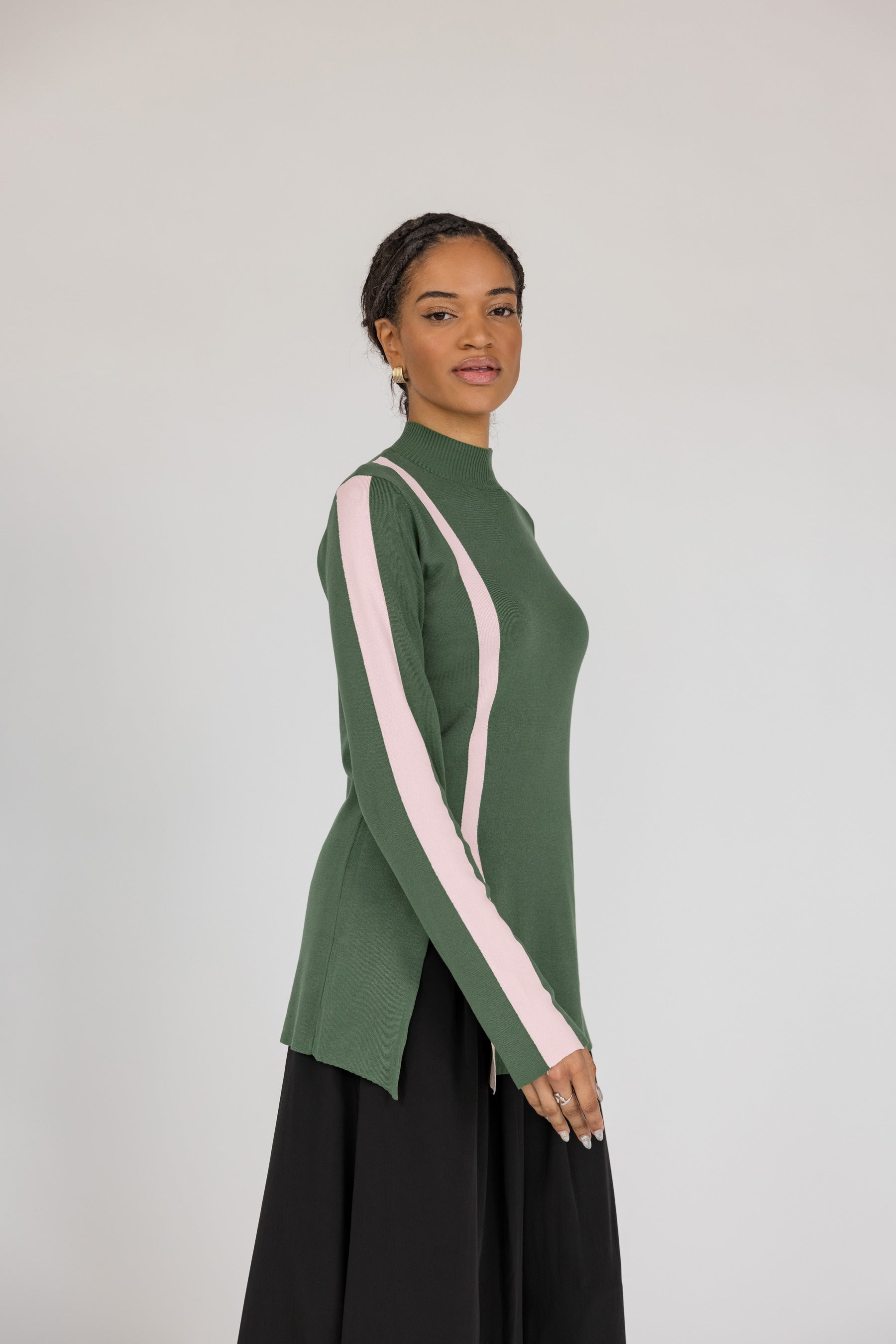 Sport Stripe Top Olive - Image 3