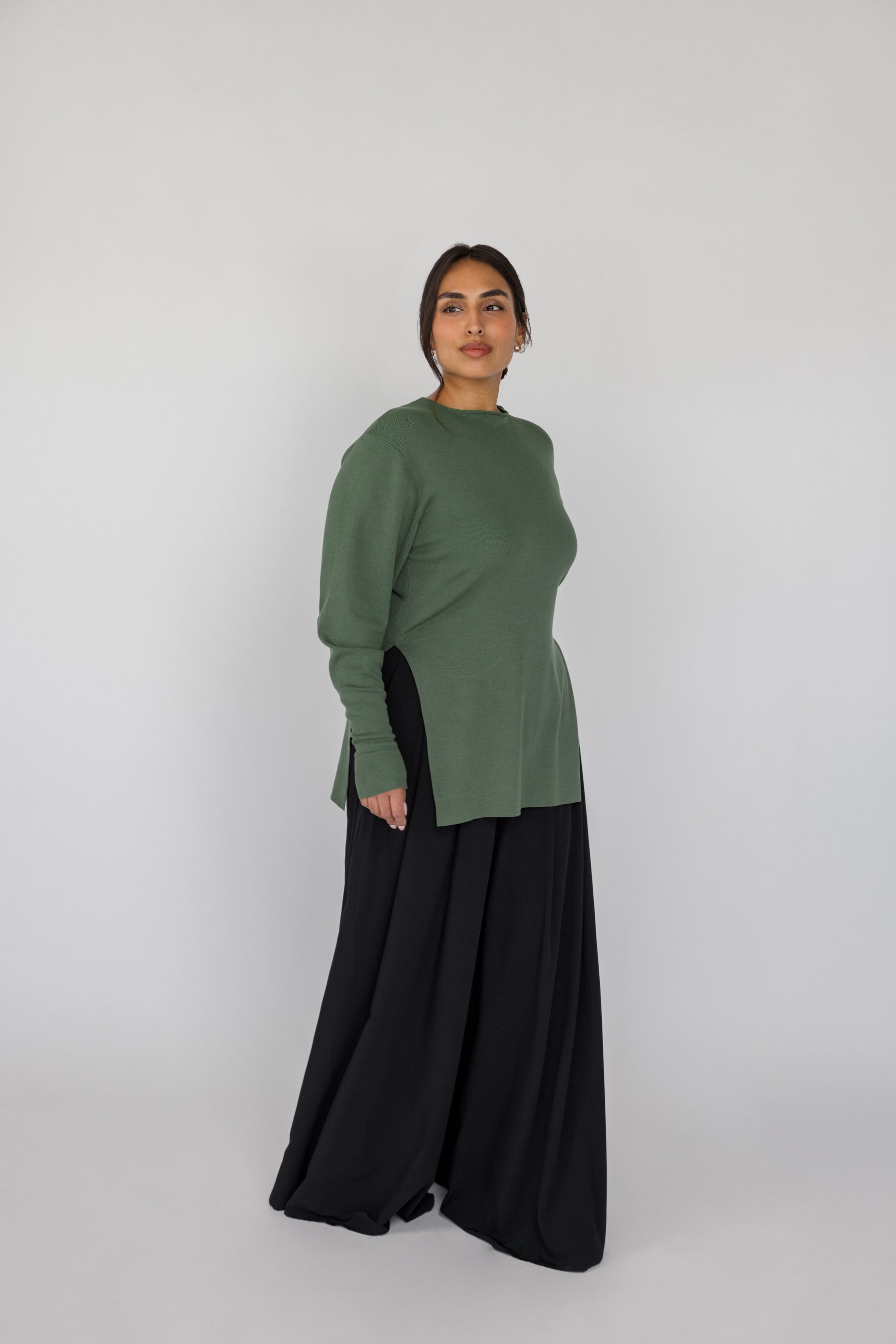 Side Slit Top Olive - Image 5