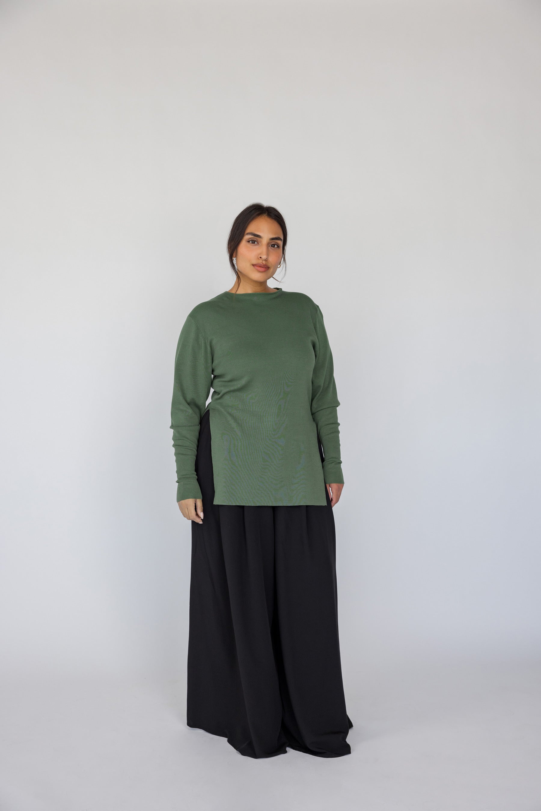 Side Slit Top Olive - Image 7