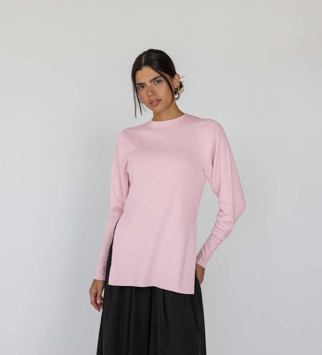 Side Slit Top Pink