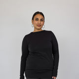 Mock Neck Top Black