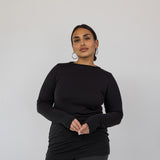 Mock Neck Top Black