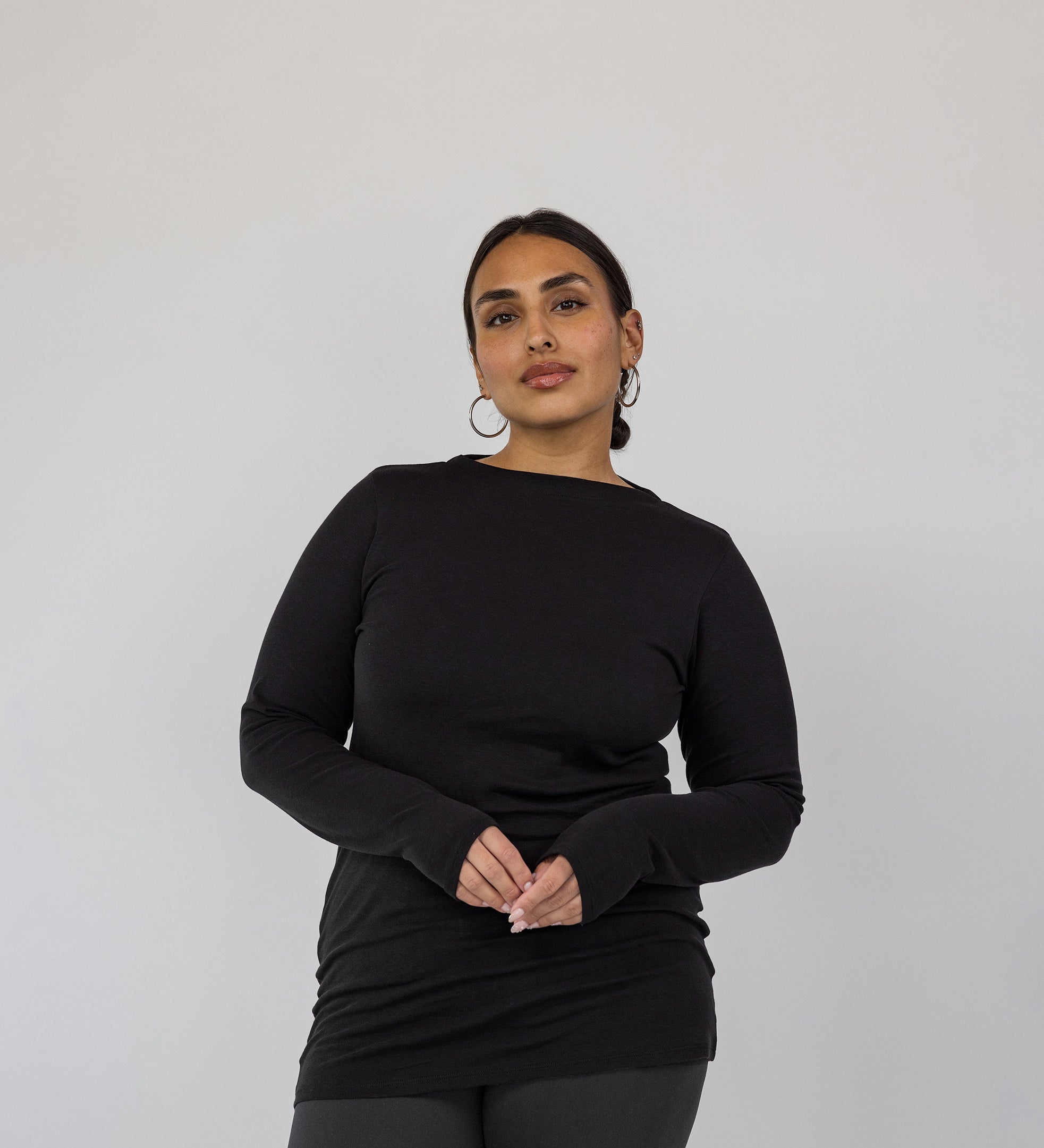 Mock Neck Top Black
