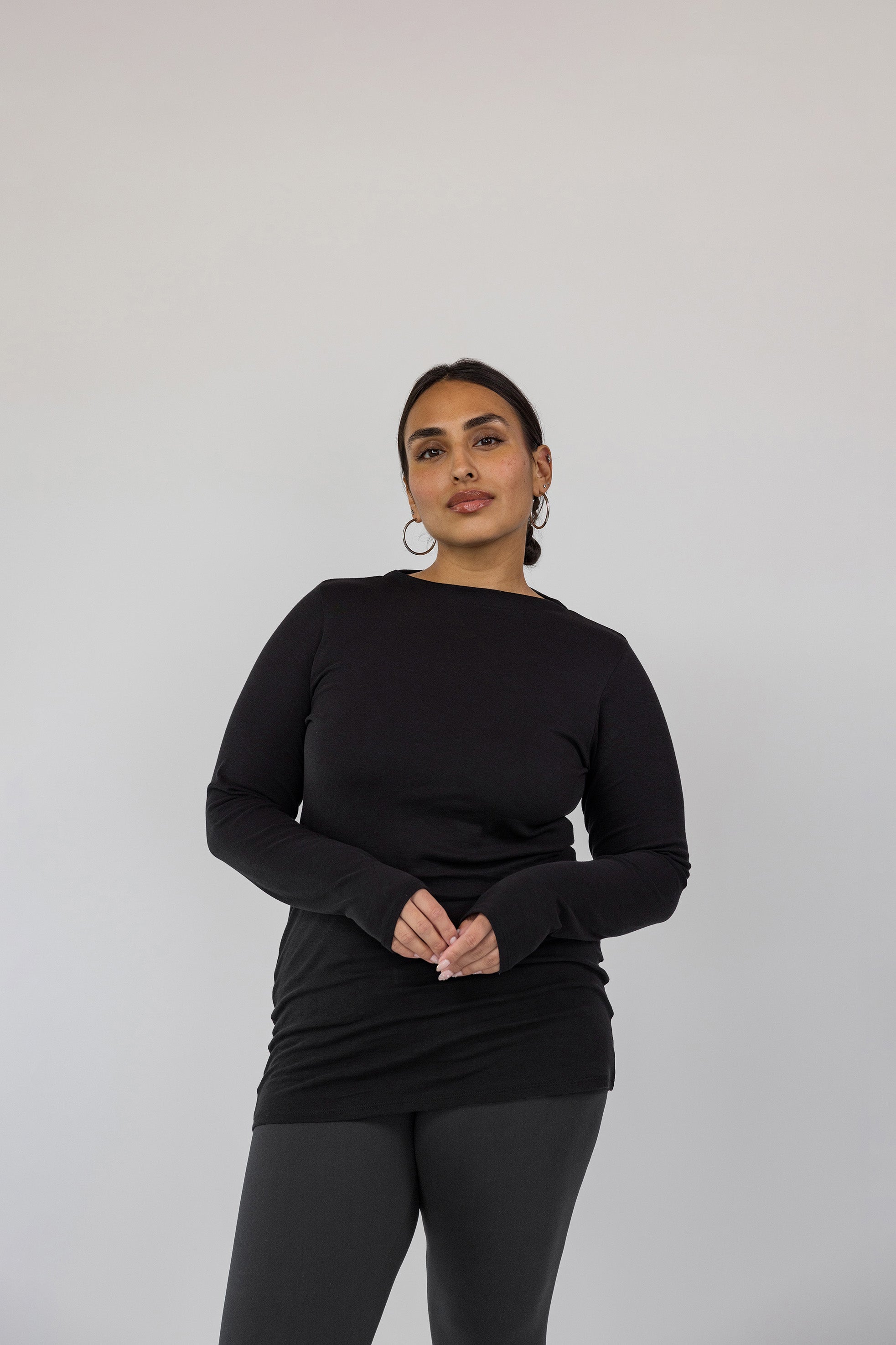 Mock Neck Top Black - Image 2