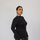 Mock Neck Top Black
