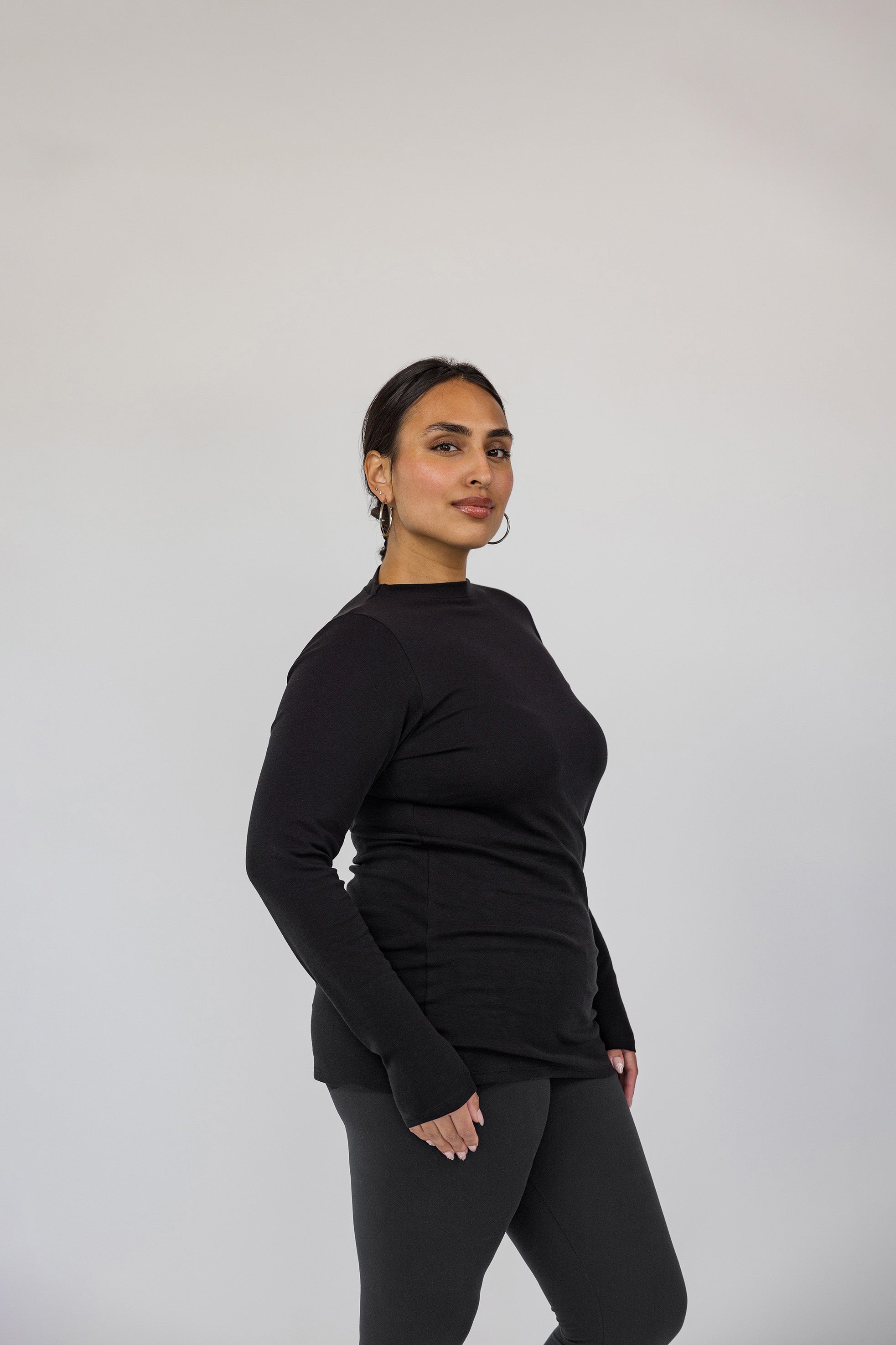 Mock Neck Top Black - Image 4