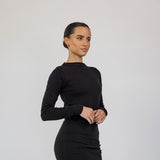 Mock Neck Top Black