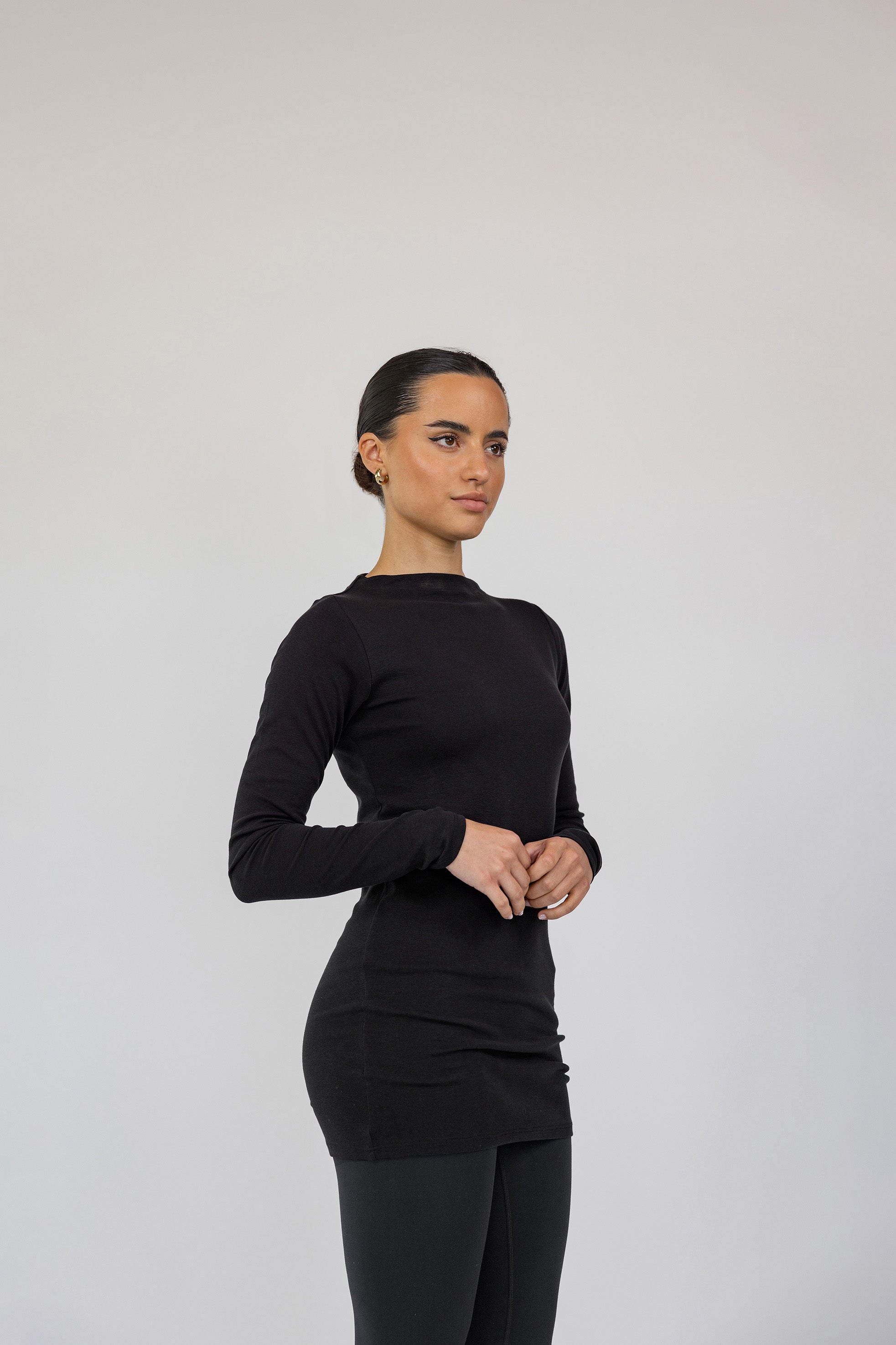 Mock Neck Top Black - Image 6
