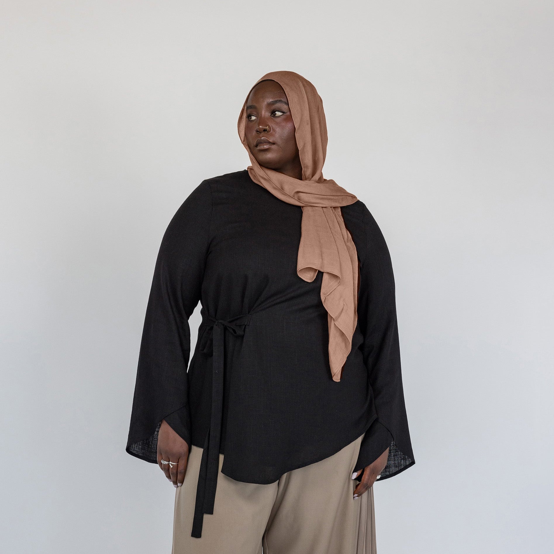 Tie Front Top Black - Image 2
