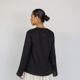 Tie Front Top Black