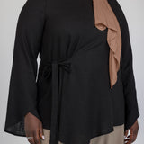 Tie Front Top Black
