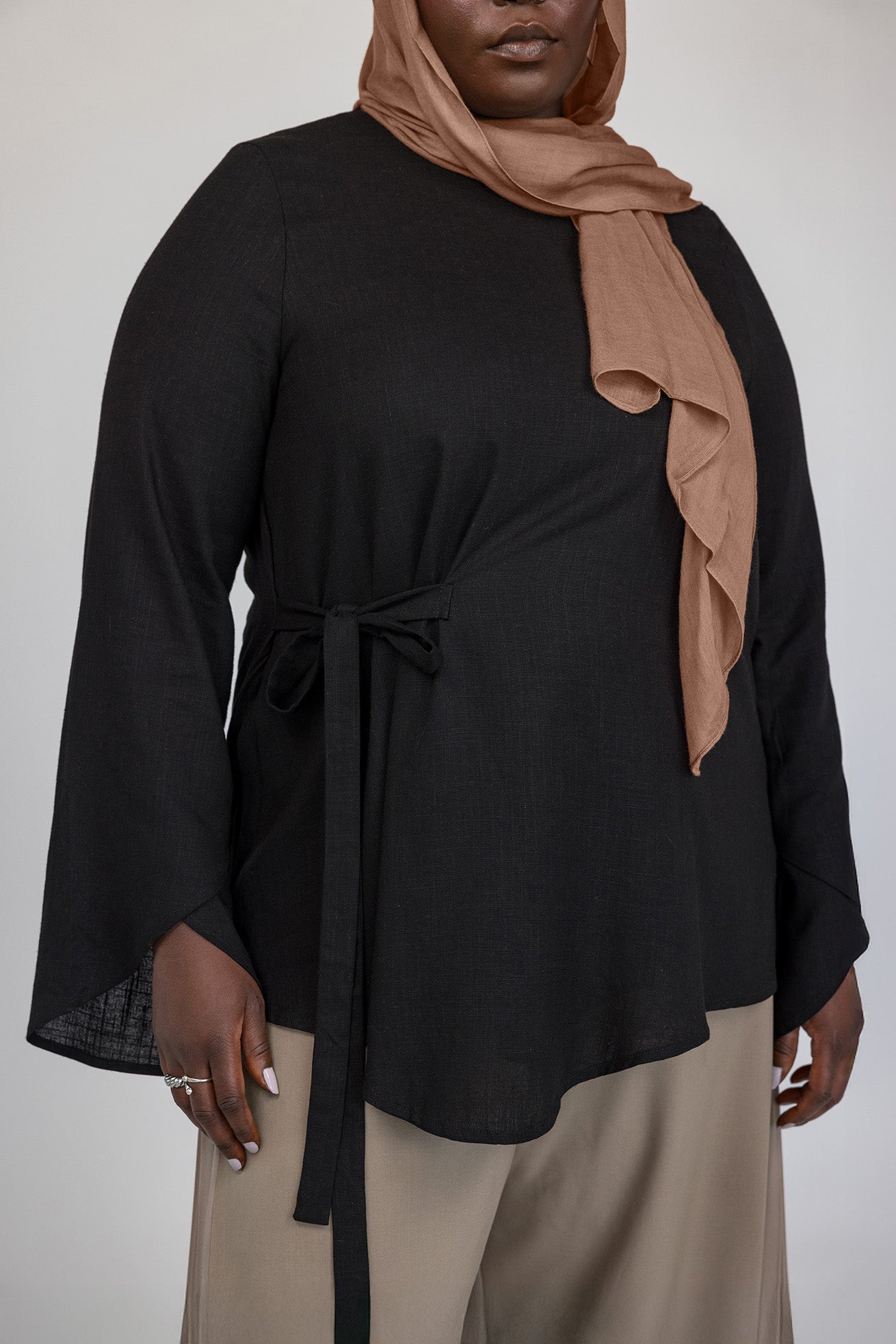 Tie Front Top Black - Image 4