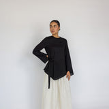 Tie Front Top Black