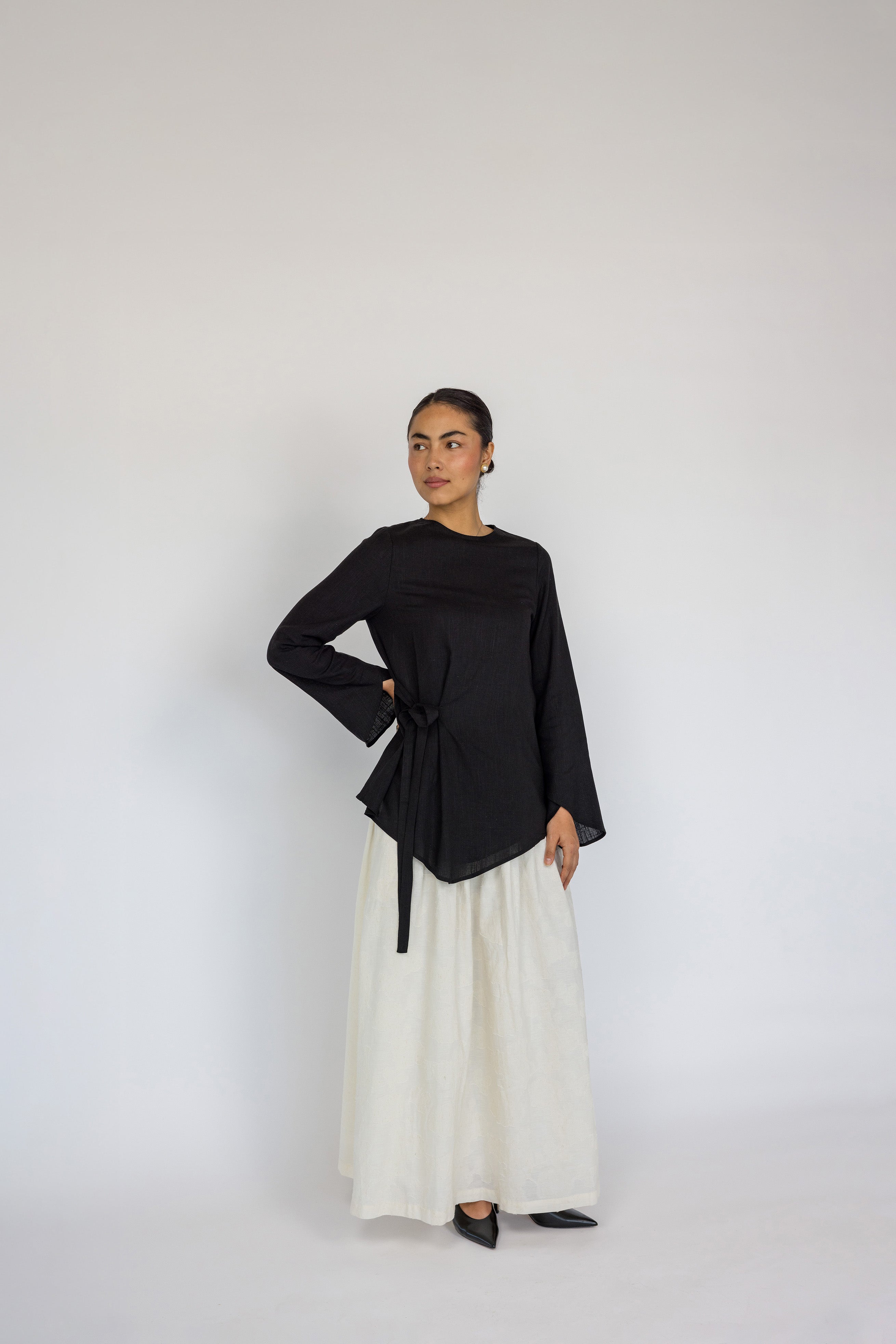 Tie Front Top Black - Image 3