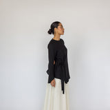 Tie Front Top Black