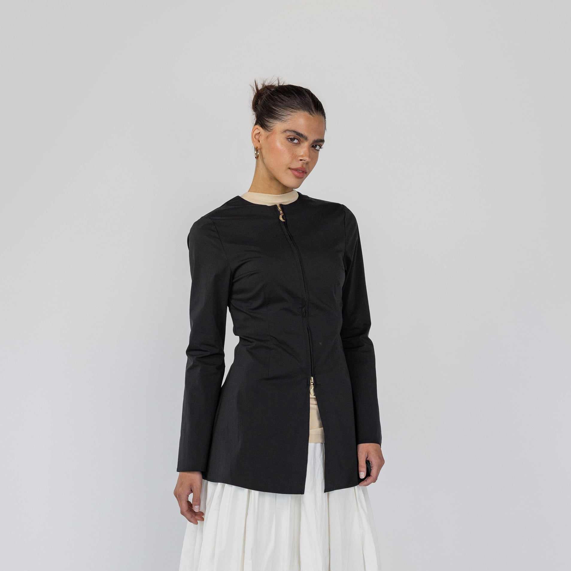 Two Way Zip Top Black - Image 1