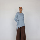Tie Front Top Blue