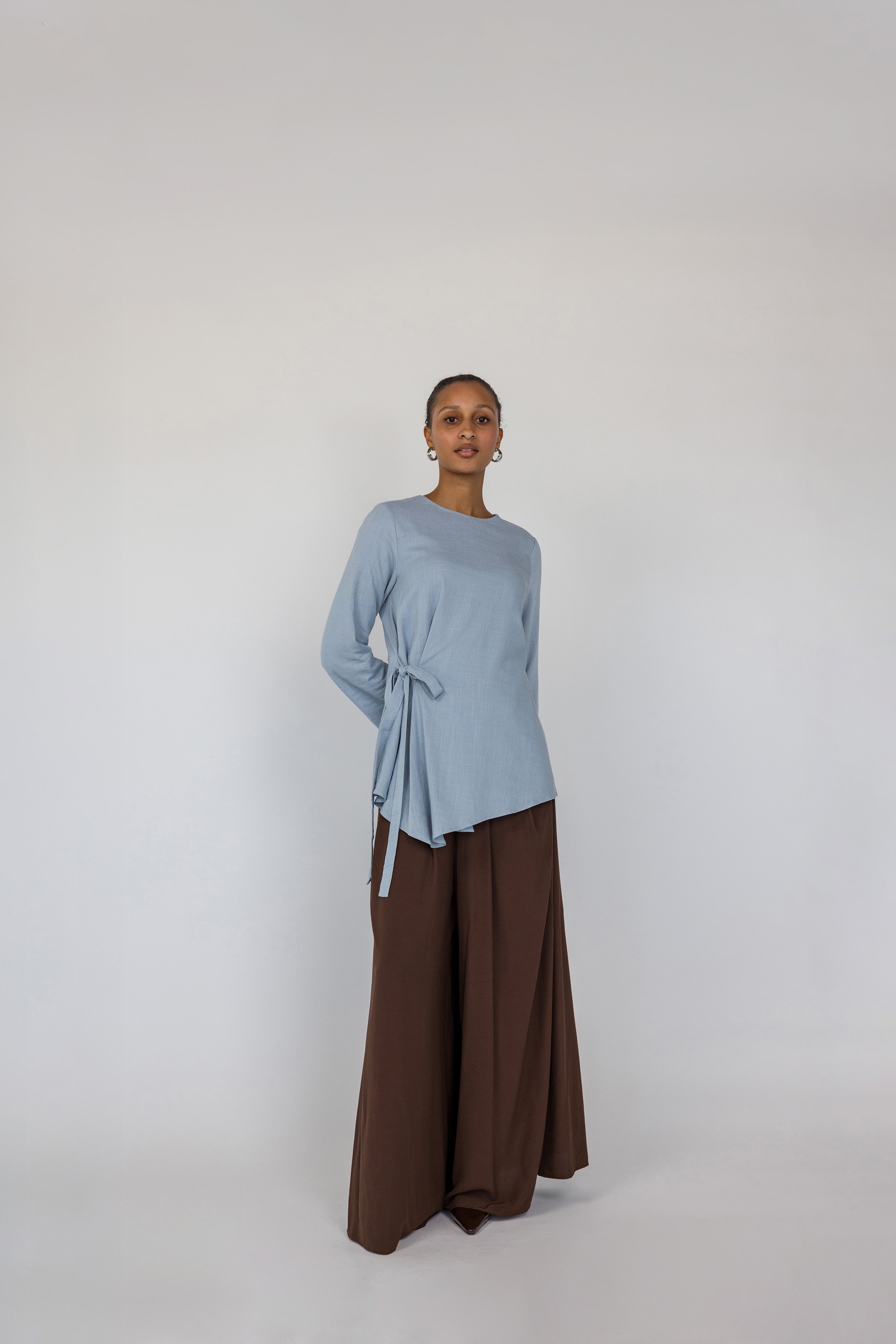 Tie Front Top Blue - Image 3