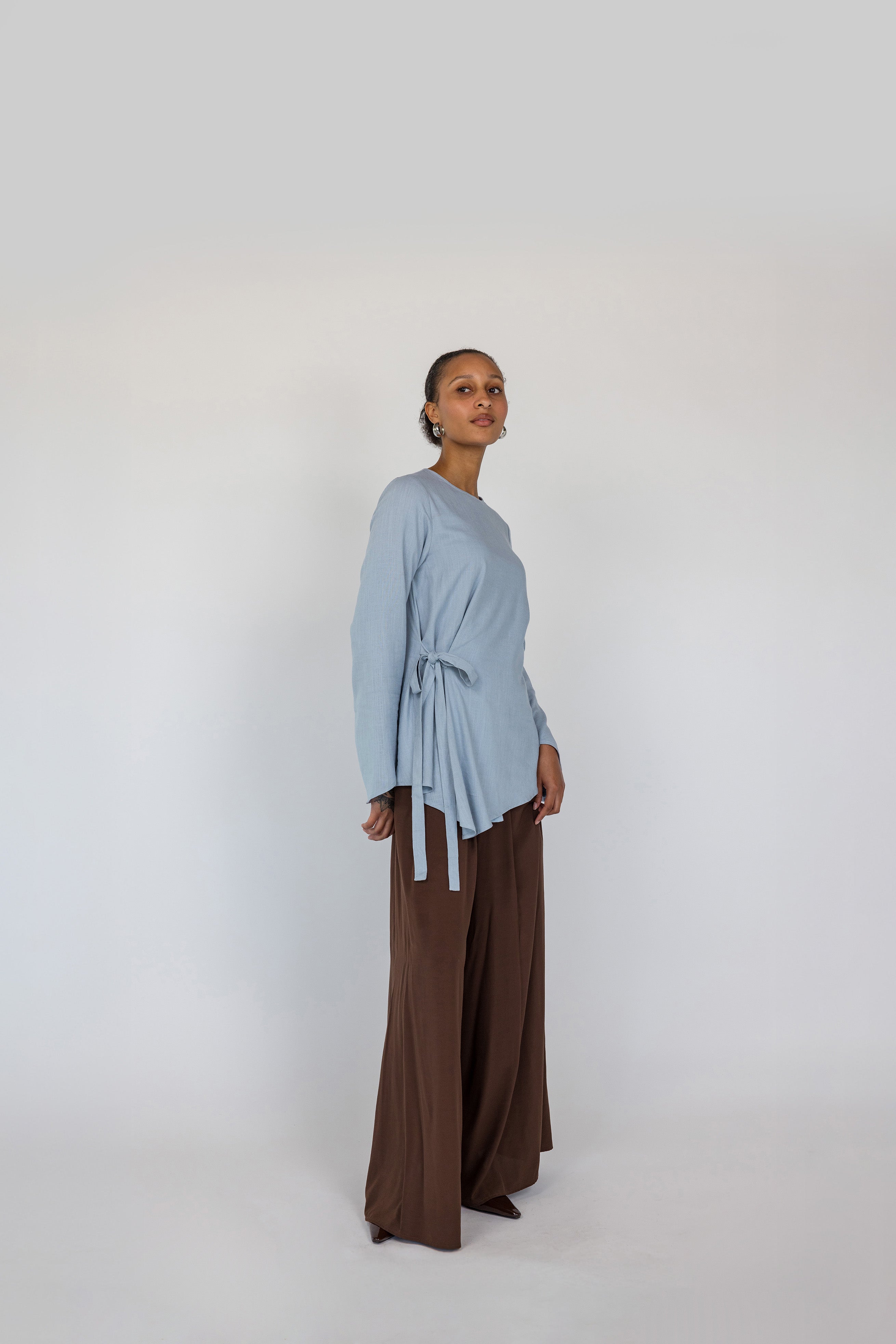 Tie Front Top Blue - Image 4