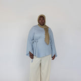 Tie Front Top Blue