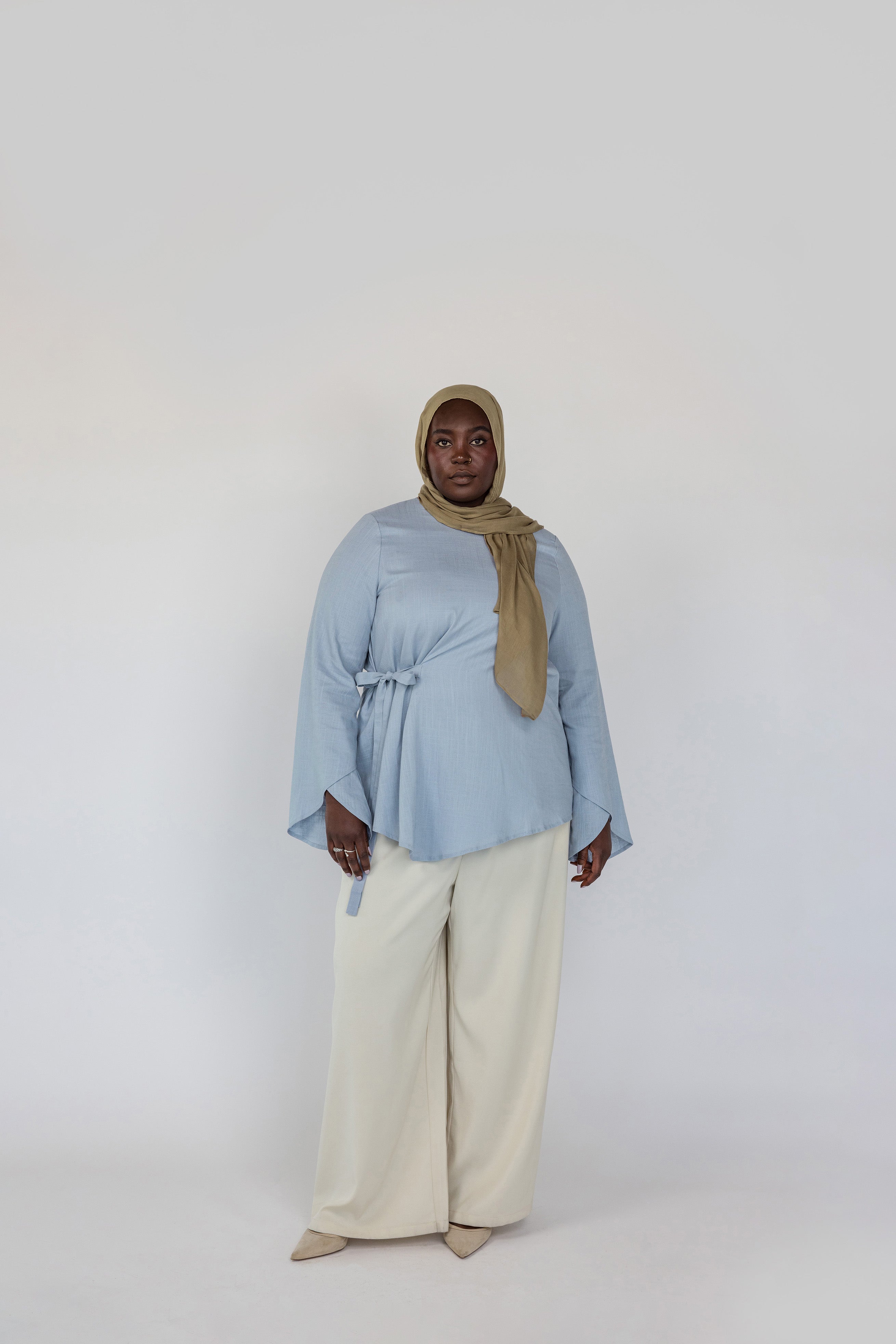 Tie Front Top Blue - Image 6