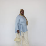 Tie Front Top Blue