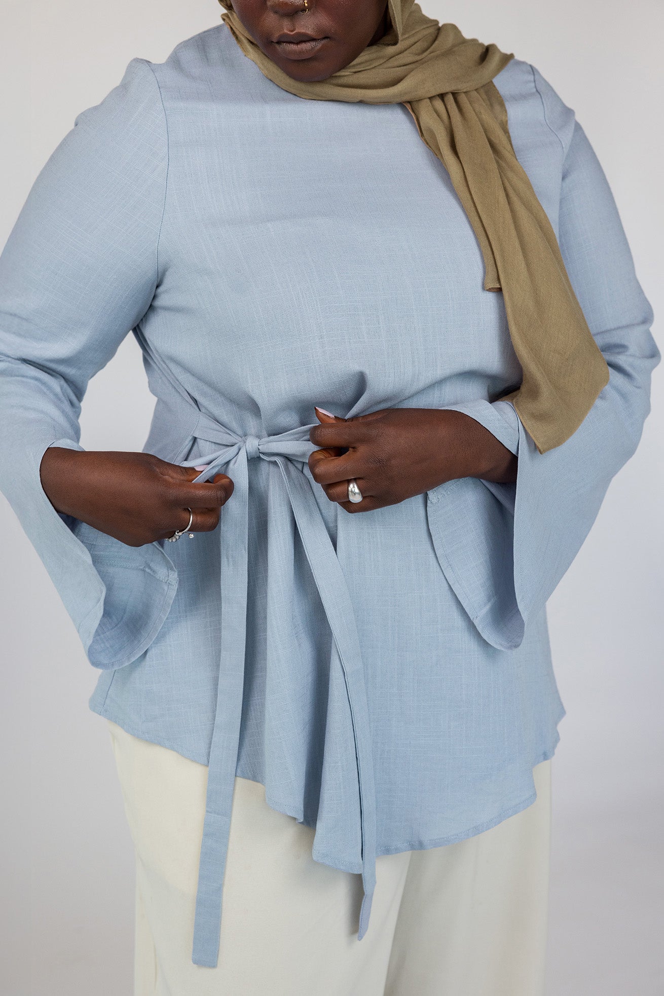Tie Front Top Blue - Image 7