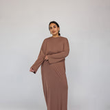 Boxy Knit Dress Chestnut