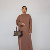 Boxy Knit Dress Chestnut