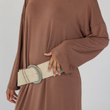 Boxy Knit Dress Chestnut