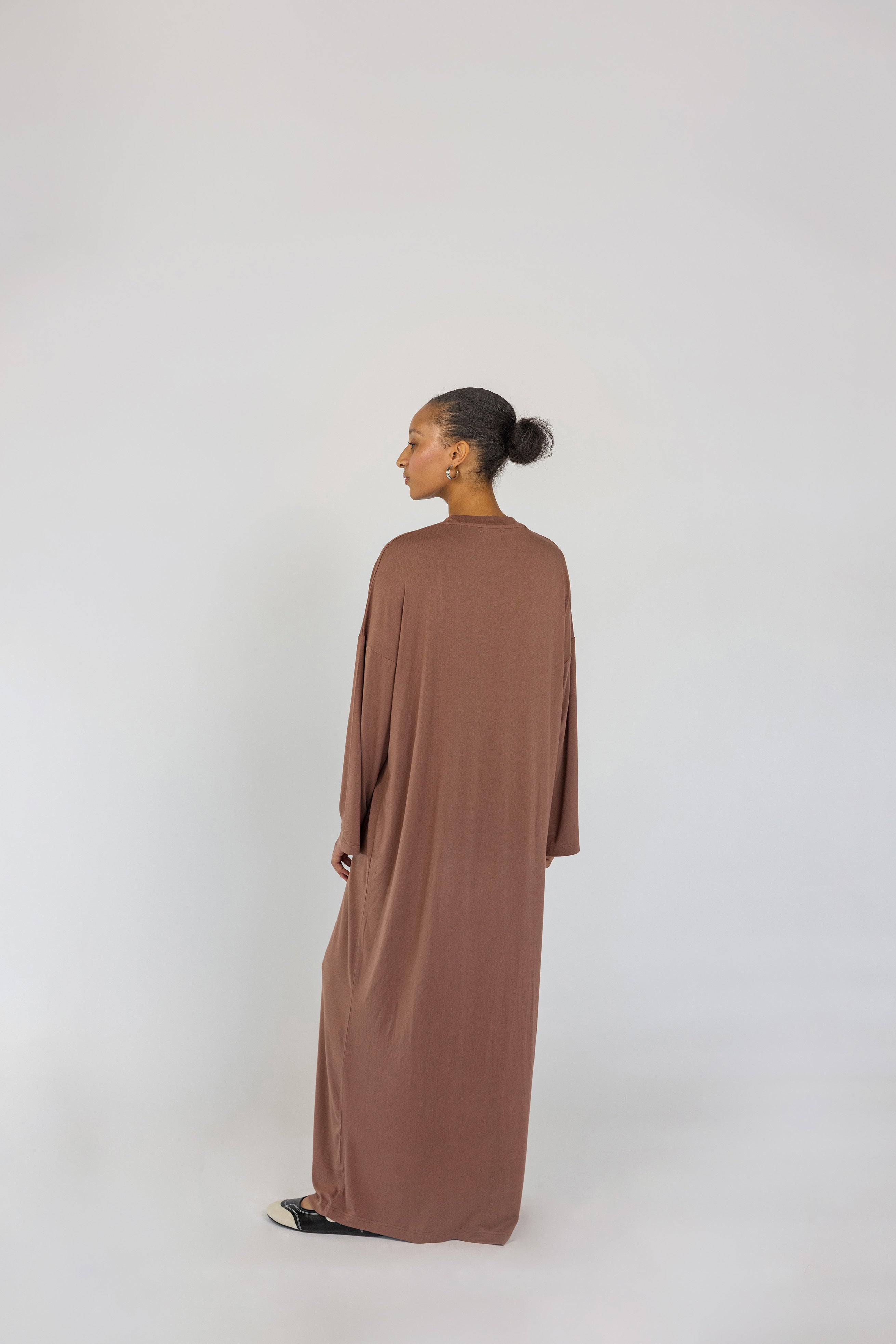 Boxy Knit Dress Chestnut - Image 5