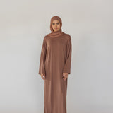 Boxy Knit Dress Chestnut