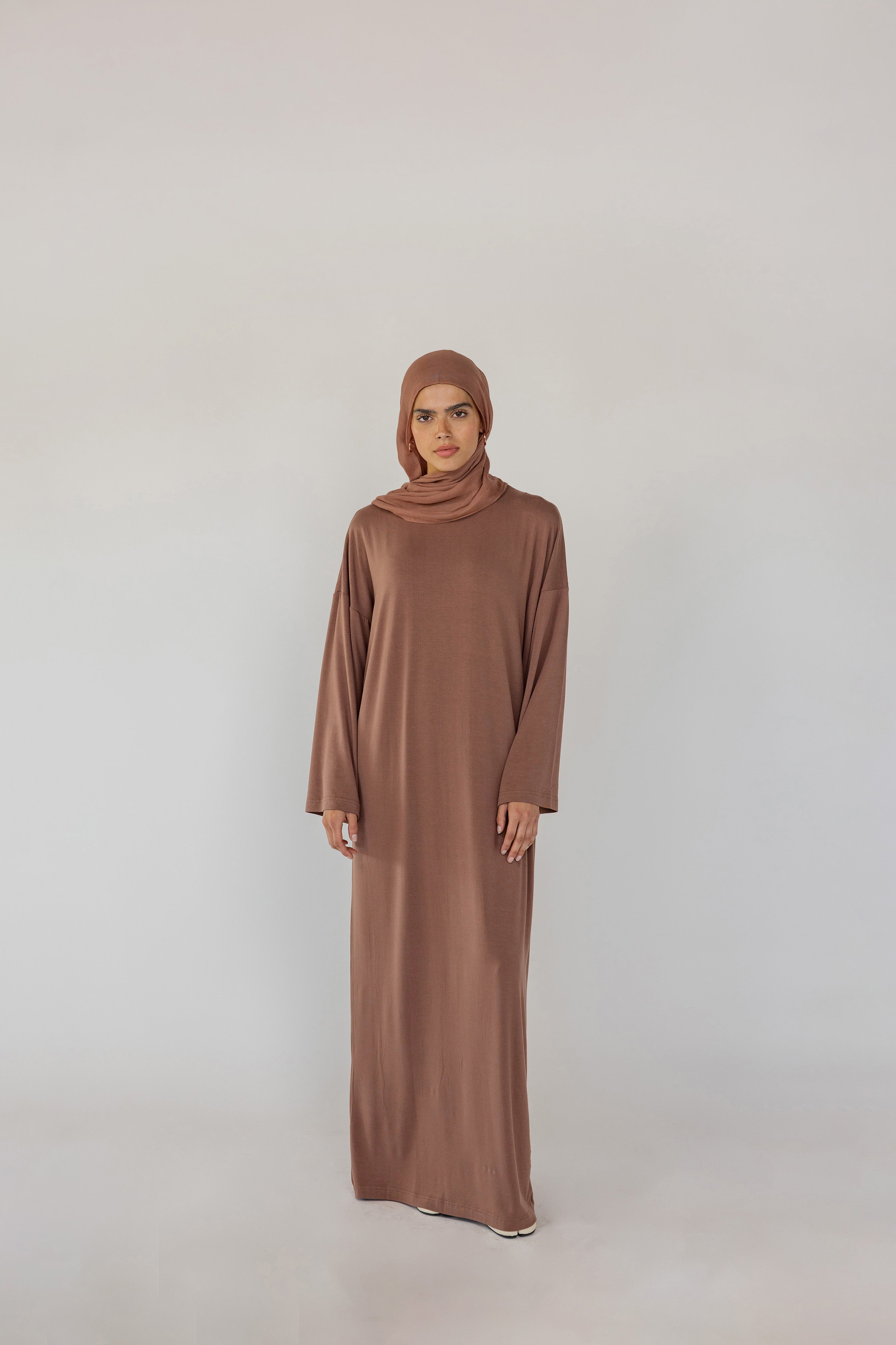 Boxy Knit Dress Chestnut - Image 6