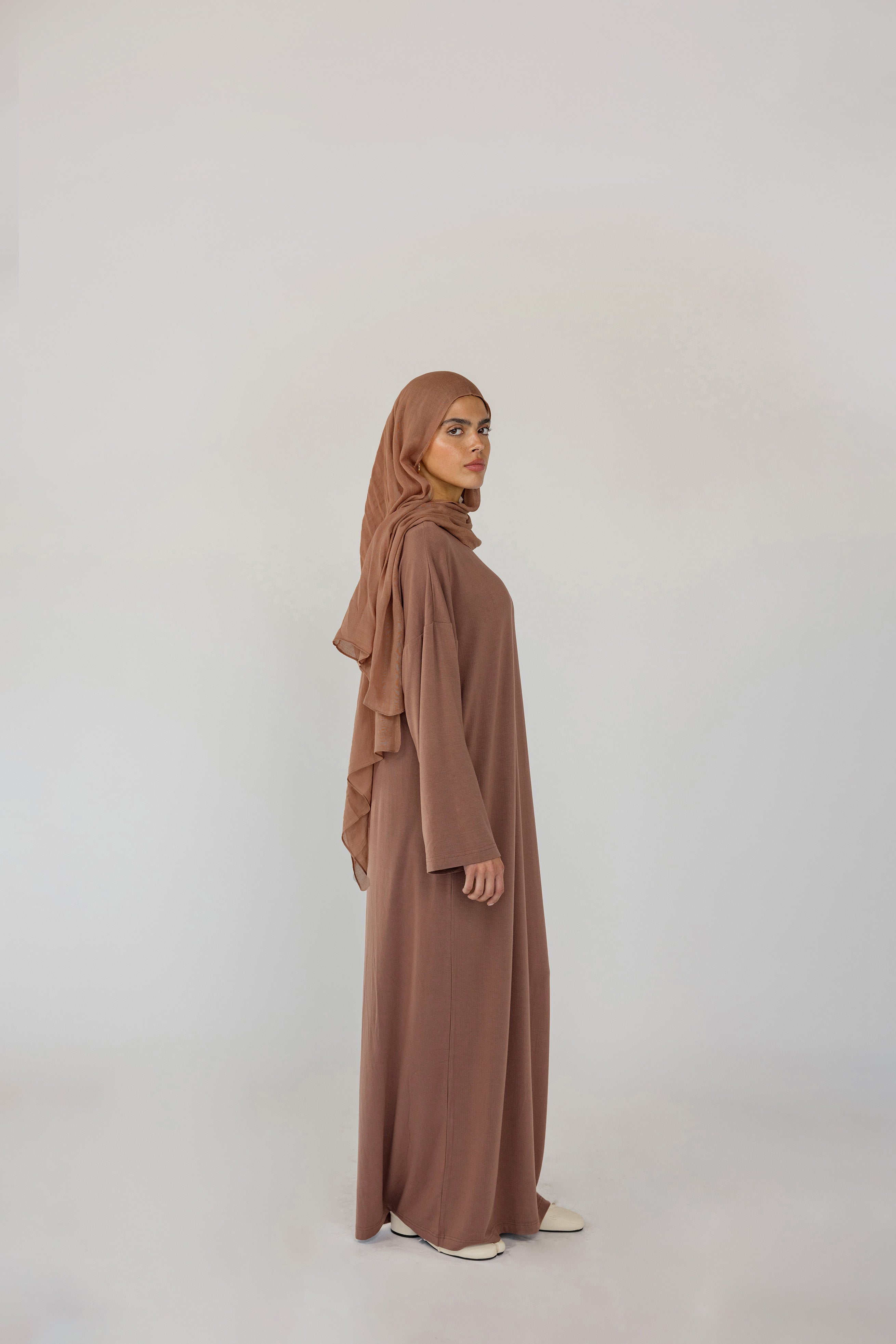 Boxy Knit Dress Chestnut - Image 7