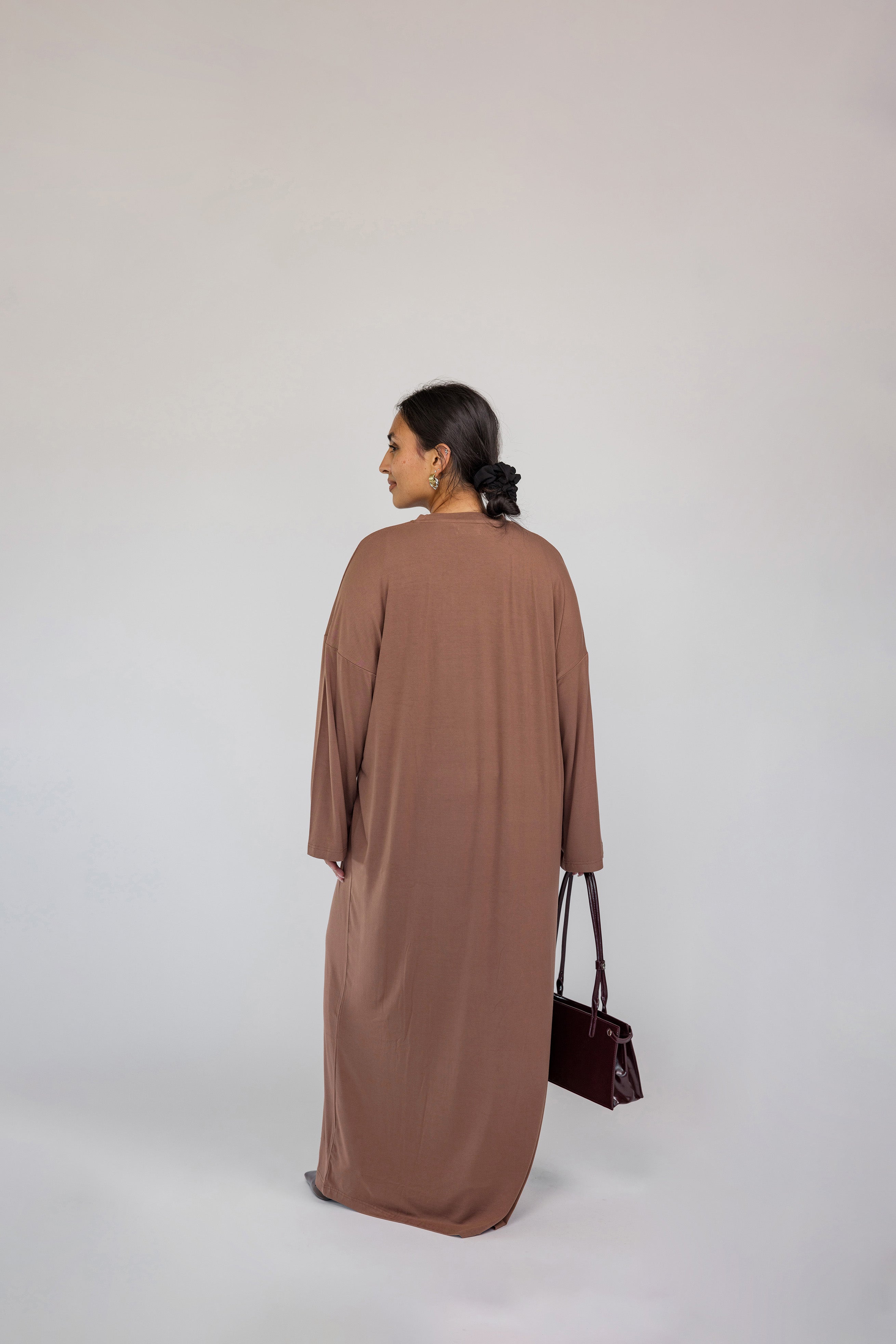 Boxy Knit Dress Chestnut - Image 8