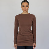 Mock Neck Top Chestnut