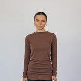 Mock Neck Top Chestnut