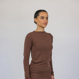 Mock Neck Top Chestnut