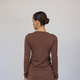 Mock Neck Top Chestnut