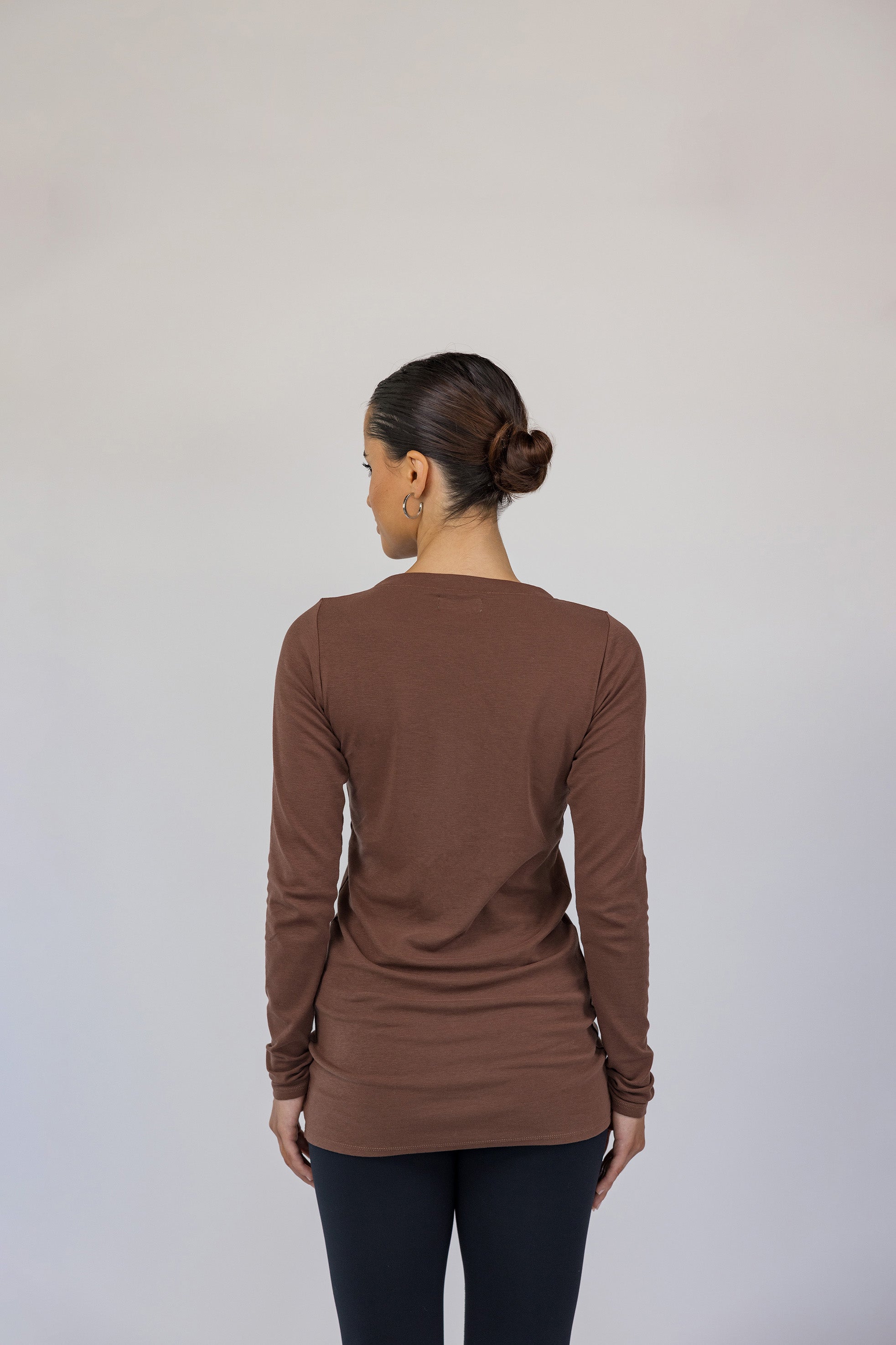 Mock Neck Top Chestnut - Image 4