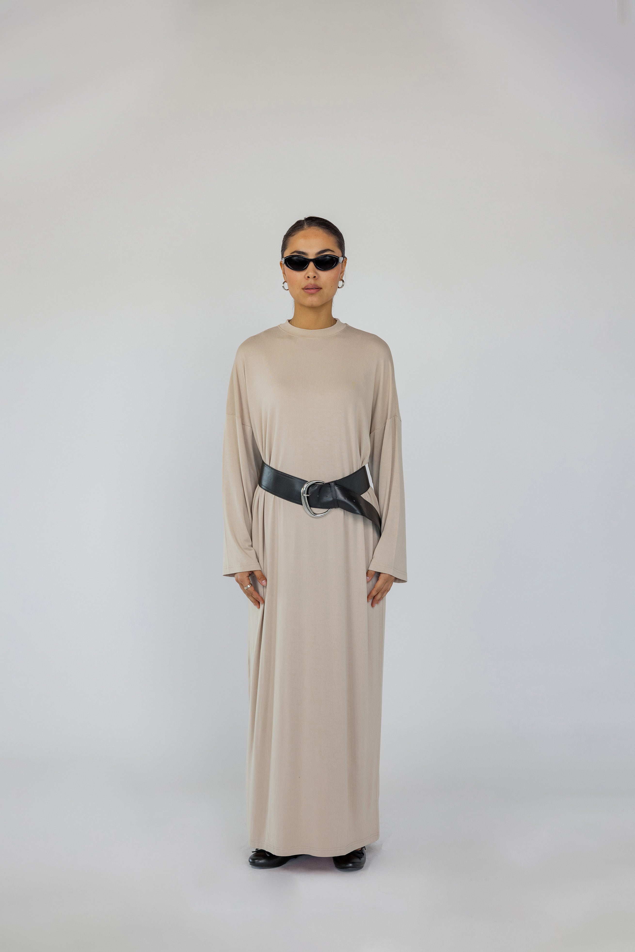 Boxy Knit Dress Oat - Image 7