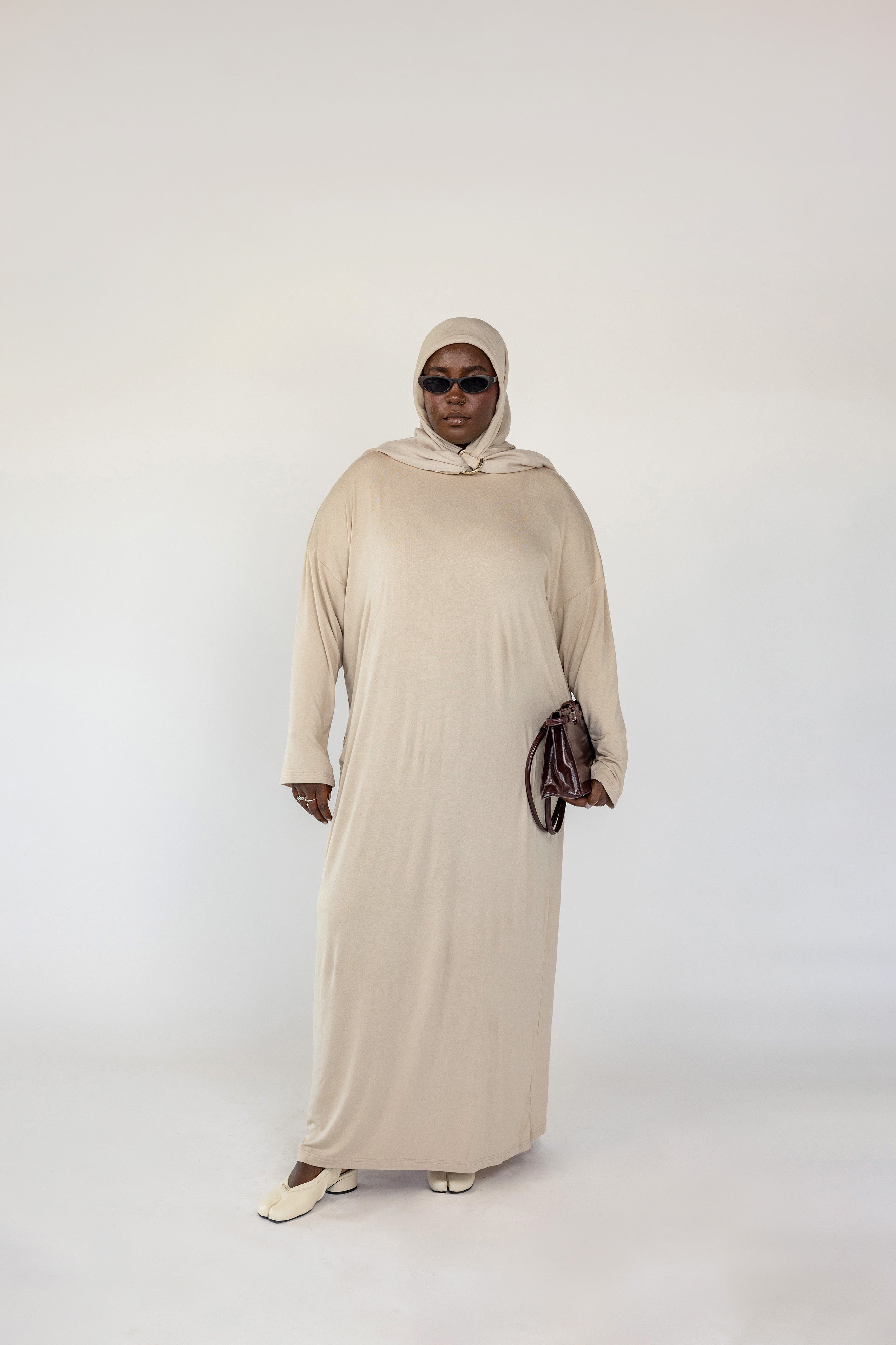 Boxy Knit Dress Oat - Image 4