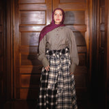 Mixed Plaid Skirt