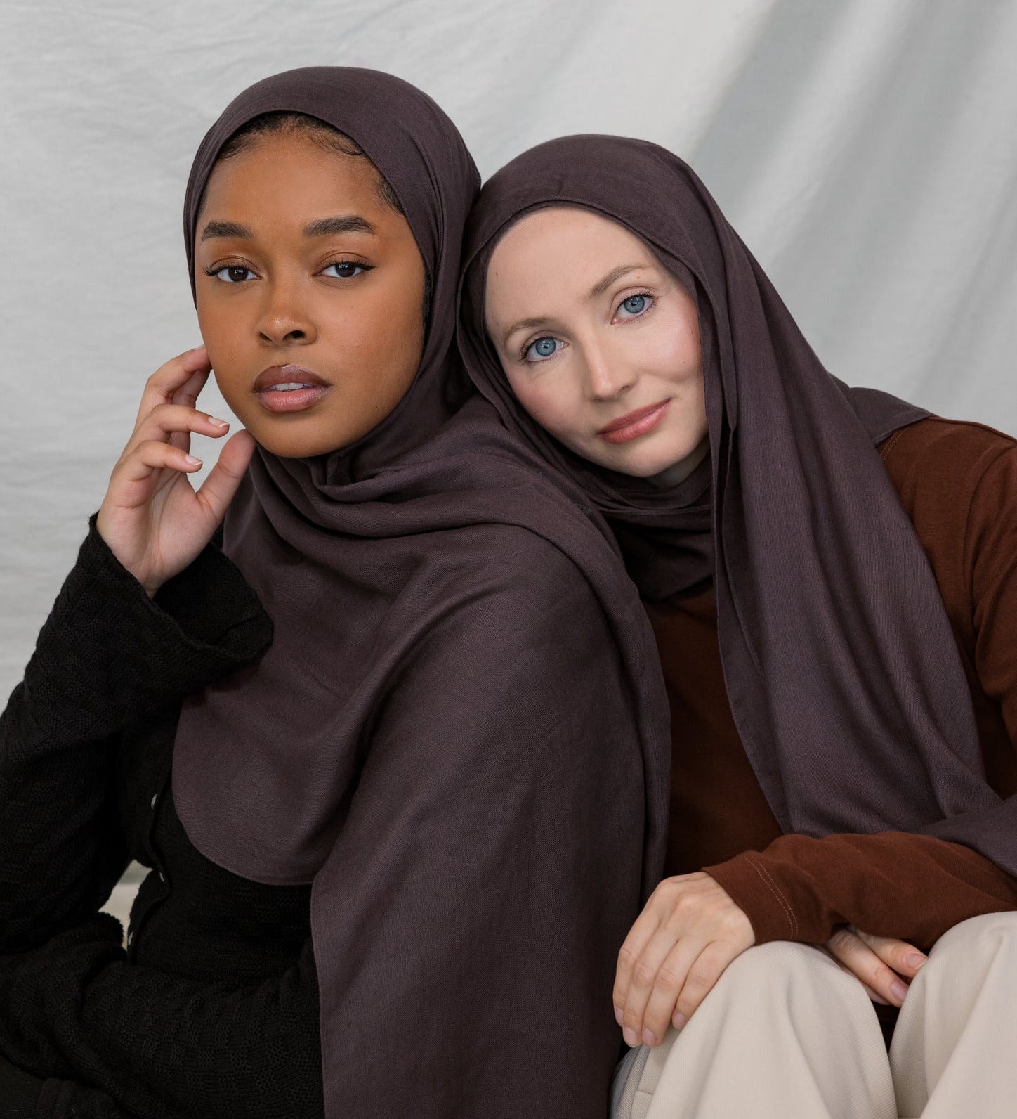 VELA Deep Oak hijab in rich modal fabric, designed for a flattering look on all skin tones