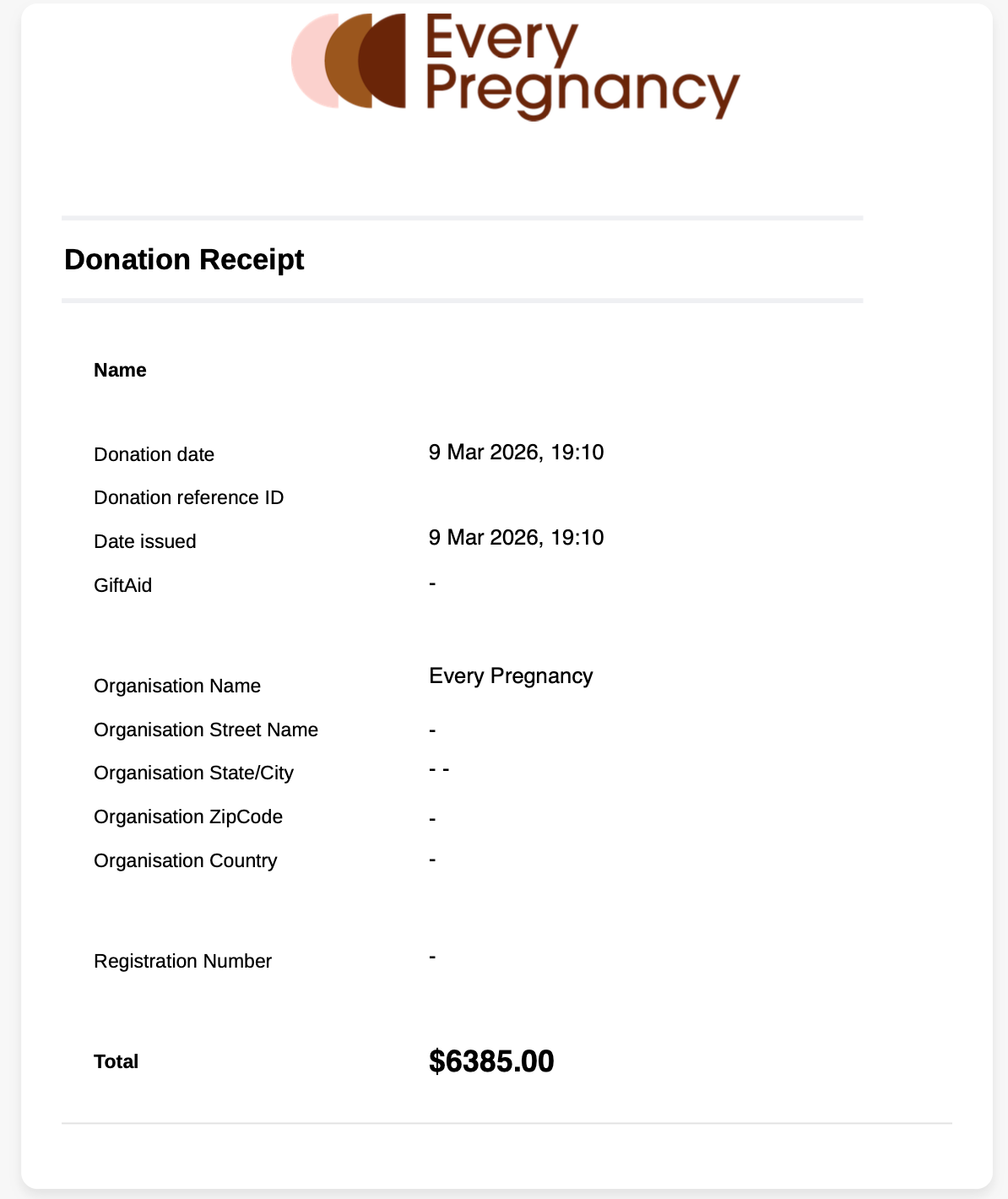 Solidarity Receipt Image